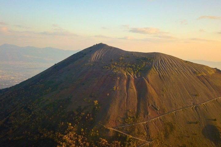 a view of a large mountain in the background